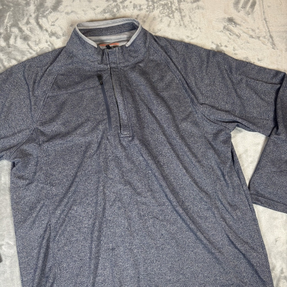 Hawke & Co Shirt Mens XL Pullover Quarter Zip Performance Stretch Blue Gray
